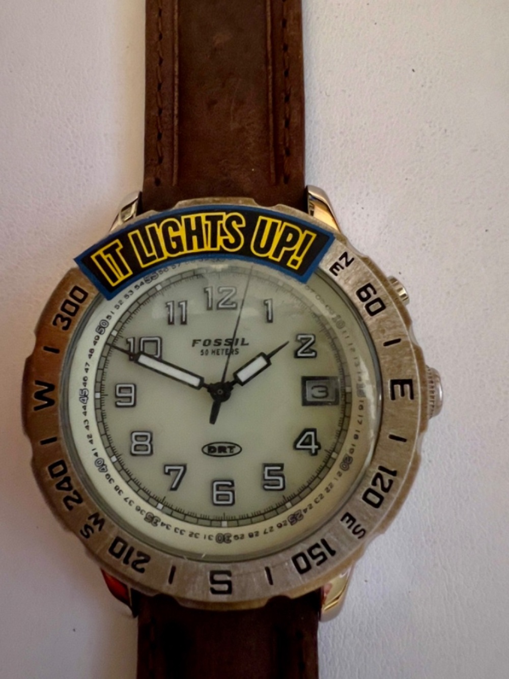WATCH MEN'S FOSSIL DRT DT-4031 NEW BATTERY EXCELLENT CONDITION NIB VTG